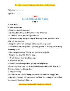 Giáo án TNXH 1 Kết nối tri thức Tuần 6