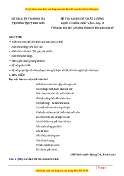 Đề thi thử Ngữ văn trường Bỉm Sơn - Thanh Hóa lần 1 năm 2023