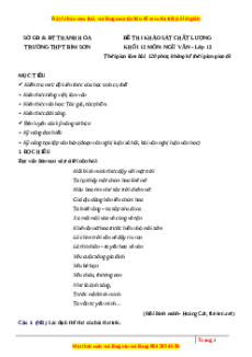 Đề thi thử Ngữ văn trường Bỉm Sơn - Thanh Hóa lần 1 năm 2023