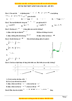Đề thi thử THPT Quốc Gia môn Toán có đáp án (đề 3 ) - thầy Nguyễn Phụ Hoàng Lân