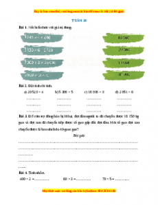 Bài tập cuối tuần Toán lớp 3 Tuần 30 Chân trời sáng tạo (có lời giải)