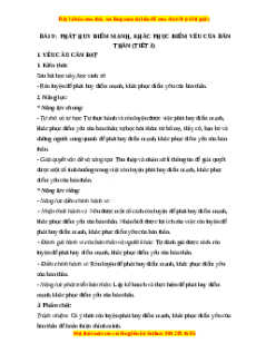 Giáo án Đạo đức 3 Chân trời sáng tạo Bài 9: Pháp huy điểm mạnh, khắc phục điểm yếu của bản thân (Tiết 3)
