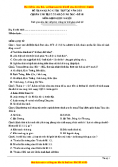Đề luyện thi TN THPT Quốc Gia môn KHXH có đáp án ( đề 8 )