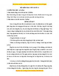 Đề thi cuối kì 2 Tiếng Việt lớp 5 năm 2023 (Đề 13)