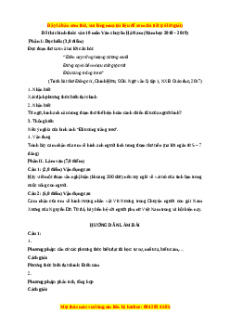 Đề thi tuyển sinh chính thức vào 10 môn Ngữ Văn năm 2018 - 2019 có đáp án - THPT chuyên Hà Nam