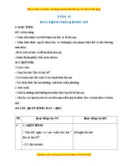 Giáo án HĐTN lớp 1 Tuần 15