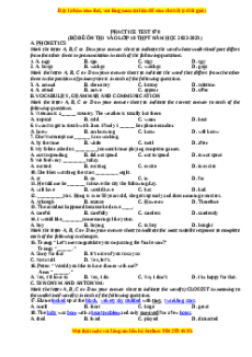 Đề luyện thi vào 10 môn Tiếng anh năm 2023 có đáp án (Đề 70)