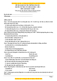 Đề luyện thi TN THPT Quốc Gia môn KHXH có đáp án ( đề 5 )