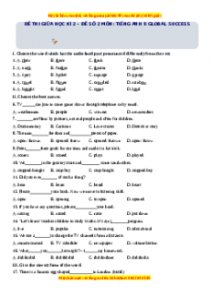 Đề thi giữa kì 2 Tiếng Anh 6 Global success năm 2022 - 2023 (Đề 2)