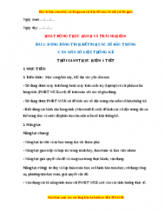 Giáo án Hoạt động thực hành và trải nghiệm Toán 10 Chân trời sáng tạo