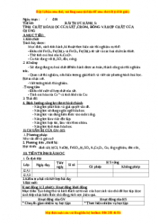 Giáo án Hóa học 12 học kì 2 Tiết 60: Bài thực hành số 5: Tính chất hóa học của sắt, crom, đồng và hợp chất của chúng
