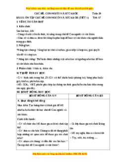Giáo án Bài 25: Ôn tập chủ đề con người và sức khỏe Tự nhiên và xã hội lớp 3 Chân trời sáng tạo