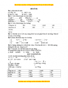 Đề thi Toán lớp 4 cuối kì 2 (Đề 52)