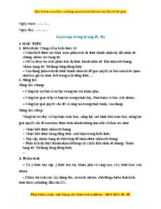 Giáo án Luyện tập chung (trang 45, 46) Toán 8 Kết nối tri thức