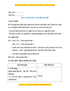 Giáo án Bài 9 Đạo đức 1 Kết nối tri thức: Chăm sóc, giúp đỡ em nhỏ