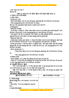 Giáo án Đạo đức 3 Chân trời sáng tạo Bài 11: Em xử lý bất hòa với bạn bè (Tiết 1)