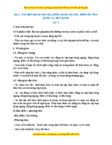 Giáo án Bài 2: Tập hợp hàng ngang, dóng hàng ngang, điểm số, dàn hàng và dồn hàng Giáo dục thể chất lớp 1 Chân trời sáng tạo