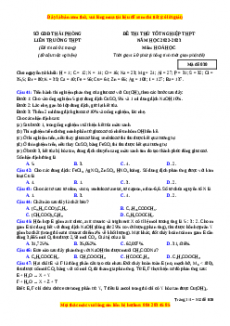 Đề thi thử Hóa học Liên trường Hải Phòng năm 2023