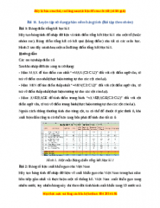 Lý thuyết Bài 11: Luyện tập sử dụng phần mềm bảng tính (Bài tập theo nhóm)