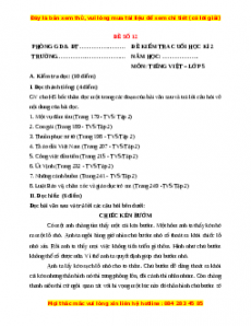 Đề thi cuối kì 2 Tiếng Việt lớp 5 năm 2023 (Đề 32)