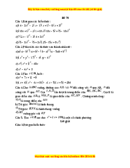 Đề thi giữa kì 1 Toán 8 năm 2023 - Đề 78