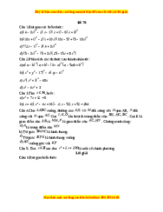 Đề thi giữa kì 1 Toán 8 năm 2023 - Đề 78
