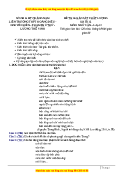 Đề thi thử Ngữ văn Liên trường Quảng Nam lần 1 năm 2023