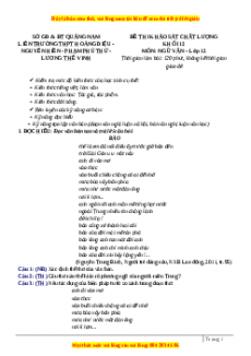 Đề thi thử Ngữ văn Liên trường Quảng Nam lần 1 năm 2023
