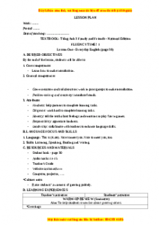 Giáo án Fluency Time 1 Tiếng anh 3 family and friends