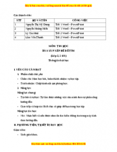 Giáo án Tin học 3 Chân trời sáng tạo Bài 7: Sắp xếp để dễ tìm