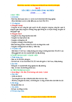 Giáo án Bài 25 Địa lí 10 Cánh Diều (2024): Tổ chức lãnh thổ công nghiệp