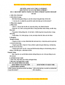 Giáo án Tin học 3 Cánh diều Bài 2: Nhận biết những thông tin trên internet không phù hợp với em