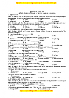 Đề luyện thi vào 10 môn Tiếng anh năm 2023 có đáp án (Đề 72)