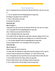 Trắc nghiệm Bài 4: Sắp xếp nổi bọt