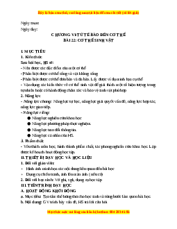 Giáo án Bài 22 KHTN 6 Kết nối tri thức (2024): Cơ thể sinh vật