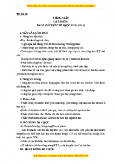 Giáo án Ôn tập cuối kì I (Tiết 1) Tiếng việt 3 Cánh diều