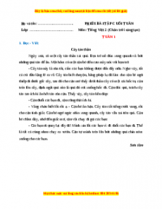 Bài tập cuối tuần Tiếng việt lớp 2 Tuần 1 Chân trời sáng tạo (có lời giải)