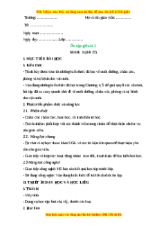 Giáo án Công nghệ 7 Ôn tập giữa kì 2 (Chân trời sáng tạo)