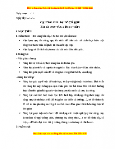 Giáo án Quy tắc đếm Toán 10 Kết nối tri thức
