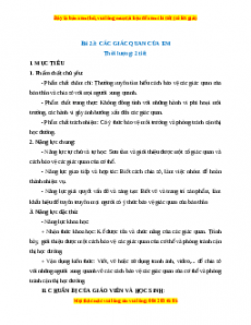 Giáo án TNXH 1 Chân trời sáng tạo Các giác quan của em