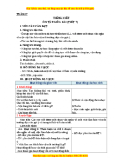 Giáo án Ôn tập giữa học kỳ II (Tiết 7) Tiếng việt 3 Chân trời sáng tạo