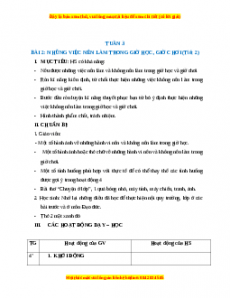 Giáo án HĐTN lớp 1 Tuần 3