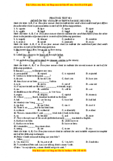 Đề luyện thi vào 10 môn Tiếng anh năm 2023 có đáp án (Đề 21)