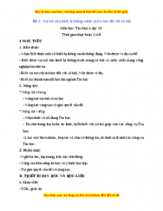Giáo án Tin học 10 Bài 2 (Kết nối tri thức): Vai trò của thiết bị thông minh và tin học đối với xã hội