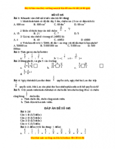 Đề thi Toán lớp 4 cuối kì 2 (Đề 45)