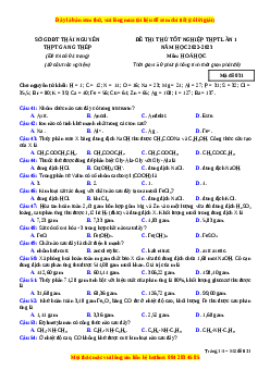 Đề thi thử Hóa học trường Gang Thép lần 1 năm 2023