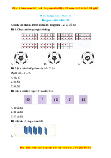 Bài tập cuối tuần Toán lớp 1 Tuần 26 Chân trời sáng tạo (có lời giải)