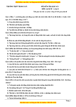 Đề thi cuối kì 1 Lịch sử 12 năm 2023 Trường THPT Trung Giã - Hà Nội