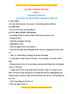 Giáo án HĐTN  1 Cánh diều Tuần 1