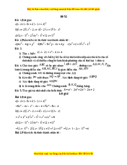 Đề thi giữa kì 1 Toán 8 năm 2023 - Đề 52